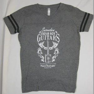 Women's Snowden Guitars Jersey Football Cigar Box Guitar Tribal Chicken T-Shirt
